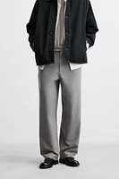 TEXTURED STRAIGHT FIT PANTS