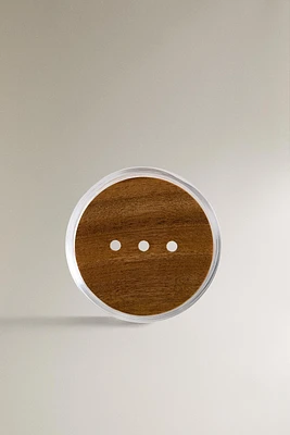 PORTE-SAVON SALLE DE BAIN VERRE RECYCLABLE BOIS