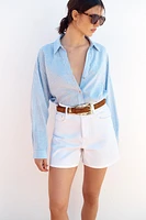 STRIPED LINEN BLEND SHIRT
