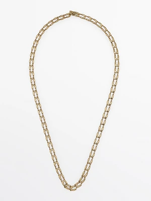Gold-toned horseshoe chain necklace