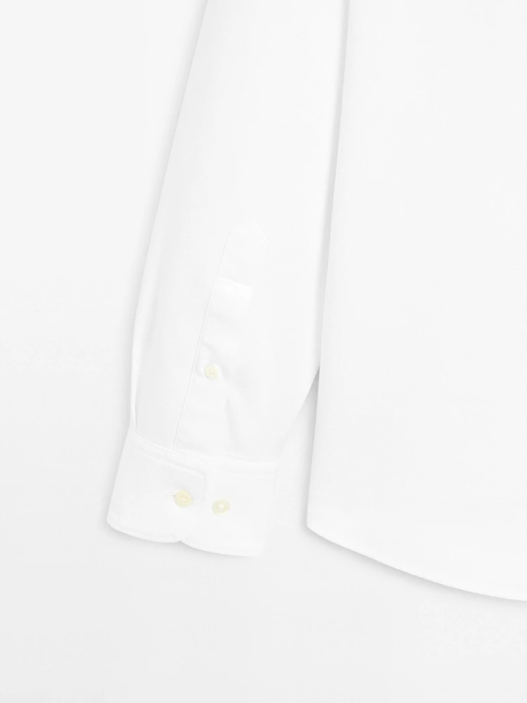 100% cotton regular fit textured shirt