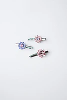 THREE-PACK OF FLOWER BARRETTES