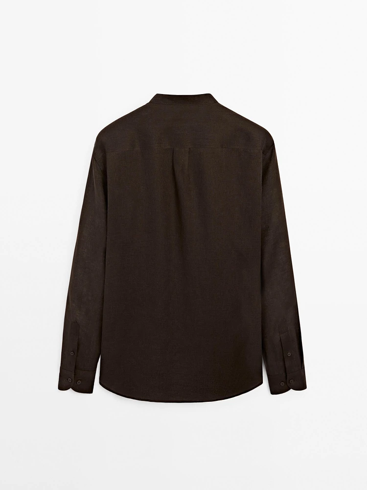 Chemise regular à col mao
