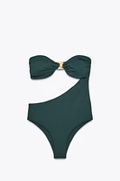 MAILLOT DE BAIN CUT OUT AVEC PIÈCE MÉTALLIQUE