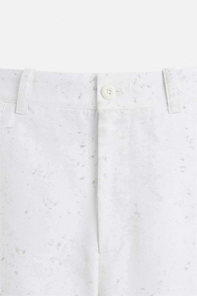 WIDE FIT ABSTRACT PRINT PANTS
