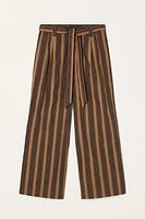 LIMITED EDITION STRIPED BELTED PANTS