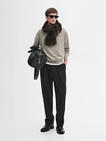 100% wool knit polo sweater