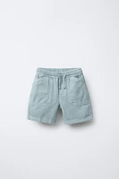 COMFY TWILL COTTON LINEN SHORTS