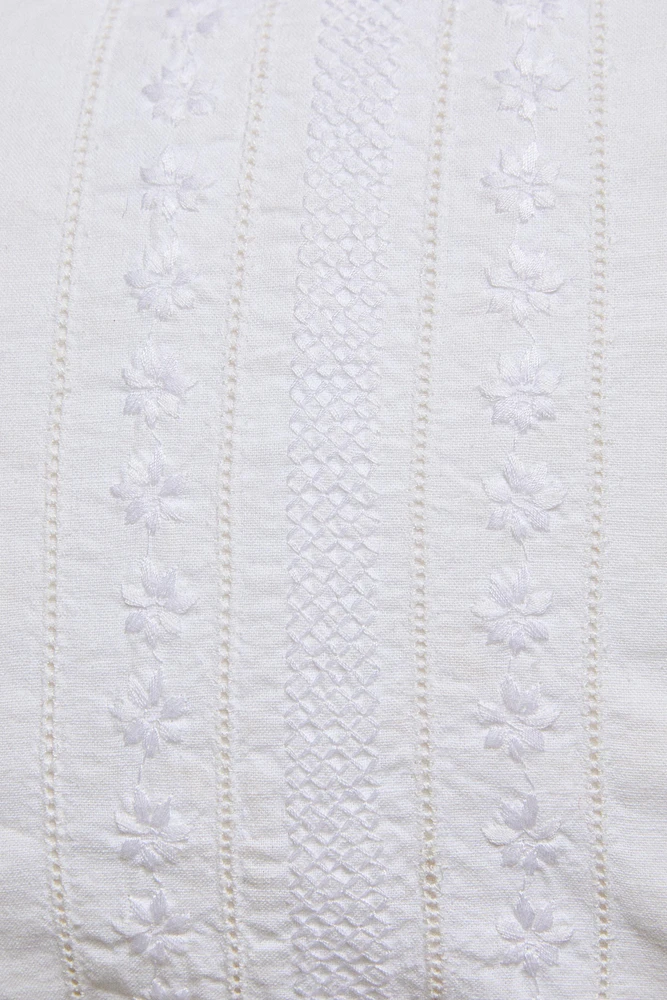 EMBROIDERED THROW PILLOW COVER