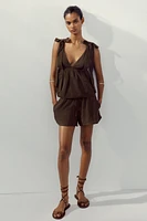 DRAWSTRING MINI SHORTS