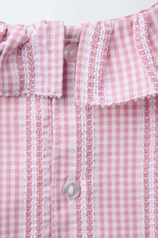GINGHAM PRINT BODYSUIT