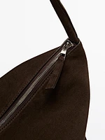 Split cowhide leather bag