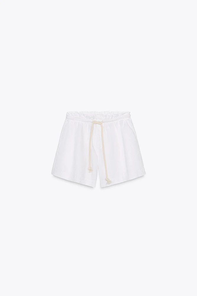 LINEN BLEND SHORTS ZW COLLECTION