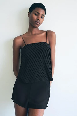 PLEATED STRAPPY TOP