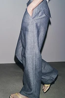 PANTALON JAMBES LARGES AVEC LIN ZW COLLECTION