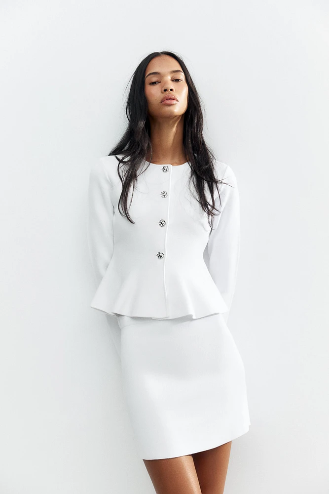 GILET PEPLUM EN MAILLE FINE