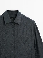 Satin shirt with textured detail