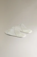 EMBROIDERED ORGANZA MULE SLIPPERS