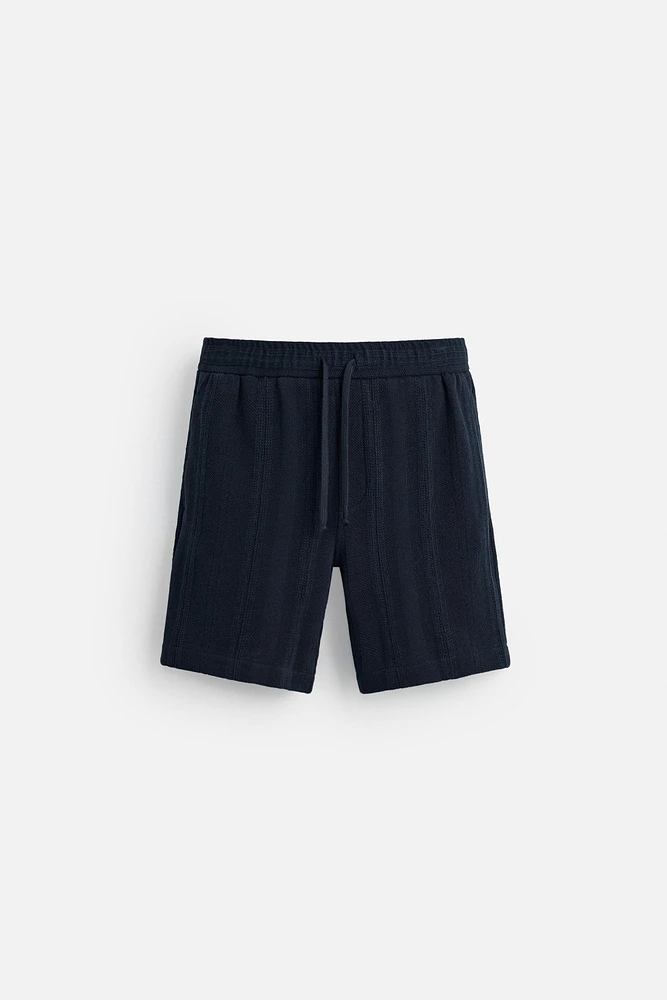 STRIPED JACQUARD SHORTS