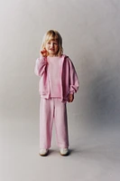 WIDE LEG INTERLOCK PANTS