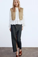 BRAIDED FAUX SUEDE VEST