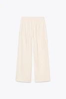 ELASTIC WAIST WIDE LEG PANTS