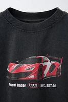 WASHED EFFECT CAR T-SHIRT