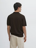 Short sleeve V-neck polo sweater