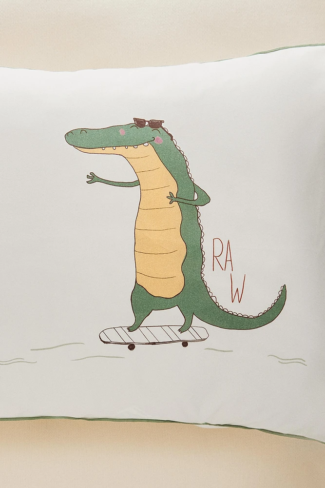 TAIE D’OREILLER ENFANT CROCODILE