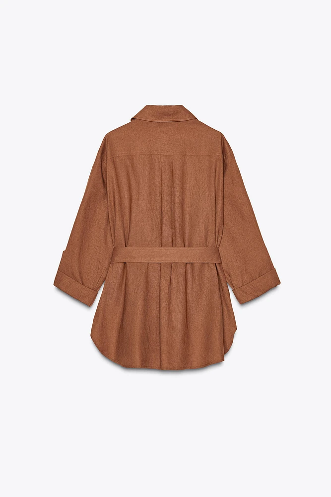 LINEN SAFARI SHIRT