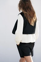 SPARKLY FAUX SUEDE VEST