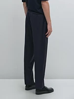 Pantalon de costume à rayures tennis en laine