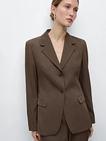 Fitted wool blend blazer