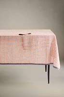 MATCHING LINEN TABLECLOTH WITH A GINGHAM DESIGN