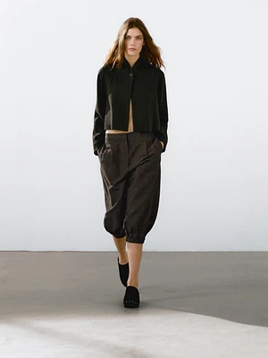 Pantalon capri balloon lin