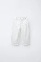 PANTALON DROIT SERGÉ FLEUR CROCHET