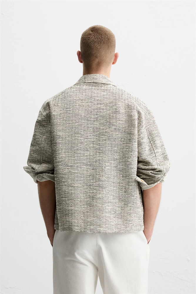 STRUCTURED CONTRAST OVERSHIRT