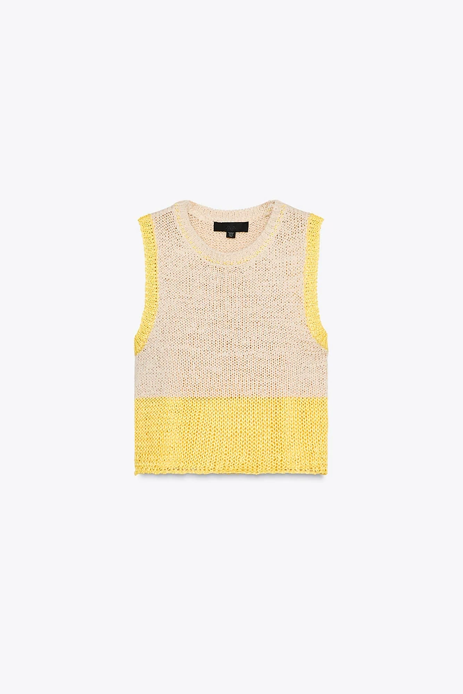 TOP CROP EN MAILLE