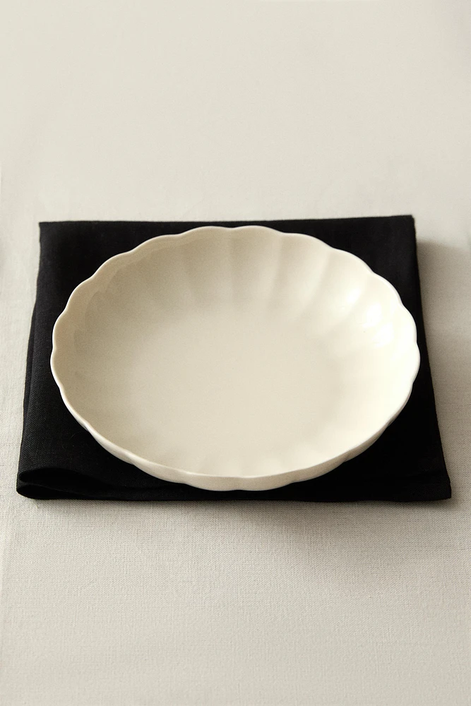 SCALLOPED PORCELAIN SOUP PLATE