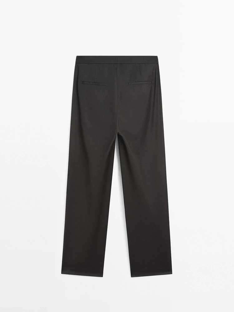 Pantalon straight taille basse fluide