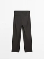 Pantalon straight taille basse fluide