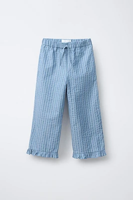 STRAIGHT LEG SEERSUCKER PANTS