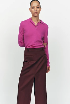 100% WOOL PLAIN JERSEY POLO SHIRT