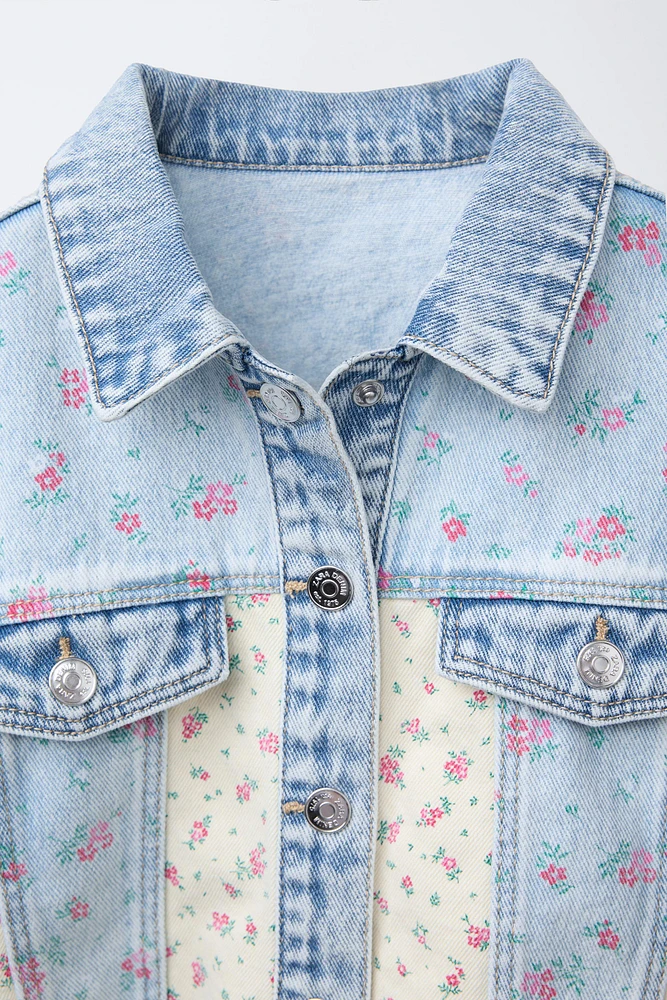 PATCHWORK FLORAL DENIM JACKET
