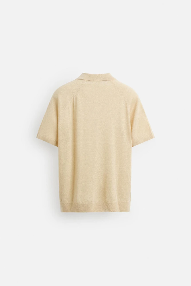 POLO EN MAILLE 100 % LIN