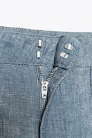 PANTALON JAMBES LARGES AVEC LIN ZW COLLECTION