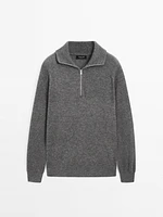 Mock neck knit sweater
