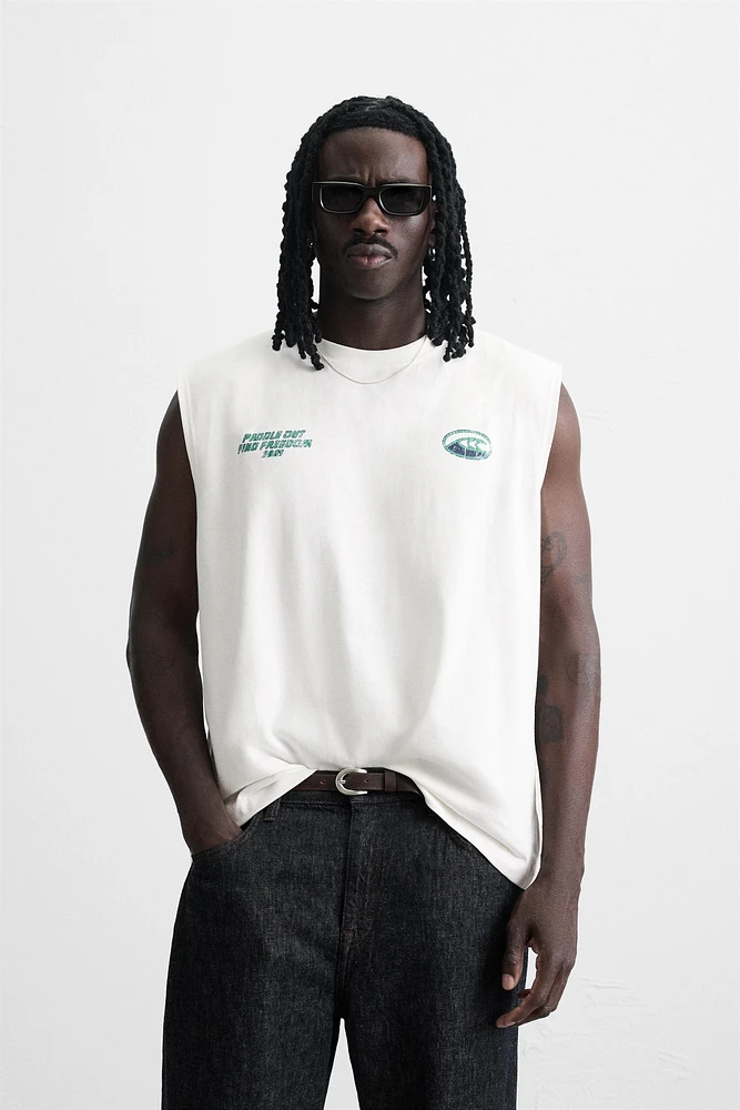 T-SHIRT DÉBARDEUR IMPRIMÉS DÉLAVÉS