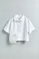 GLITTERY FLORAL POPLIN SHIRT