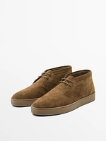 Soft split suede ankle boots